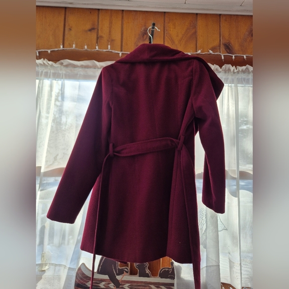 Burgundy Pea Coat - Picture 2 of 6
